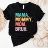 Mama Mommy Mom Bruh T Shirt Mom Shirt Mama Life Shirts Mother's Day T-shirt Women Summer Trendy Short Sleeve Casual Tops - Image 2