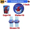 10/20 people Spiderman Theme Birthday Party Decorations Set Paper Cup 7inch Plate Superhero Baby Shower Kids Boys Party Supplies - Image 31