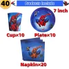10/20 people Spiderman Theme Birthday Party Decorations Set Paper Cup 7inch Plate Superhero Baby Shower Kids Boys Party Supplies - Image 27