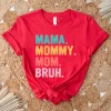 Mama Mommy Mom Bruh T Shirt Mom Shirt Mama Life Shirts Mother's Day T-shirt Women Summer Trendy Short Sleeve Casual Tops - Image 20