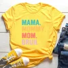 Mama Mommy Mom Bruh T Shirt Mom Shirt Mama Life Shirts Mother's Day T-shirt Women Summer Trendy Short Sleeve Casual Tops - Image 11