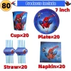 10/20 people Spiderman Theme Birthday Party Decorations Set Paper Cup 7inch Plate Superhero Baby Shower Kids Boys Party Supplies - Image 13