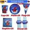 10/20 people Spiderman Theme Birthday Party Decorations Set Paper Cup 7inch Plate Superhero Baby Shower Kids Boys Party Supplies - Image 8
