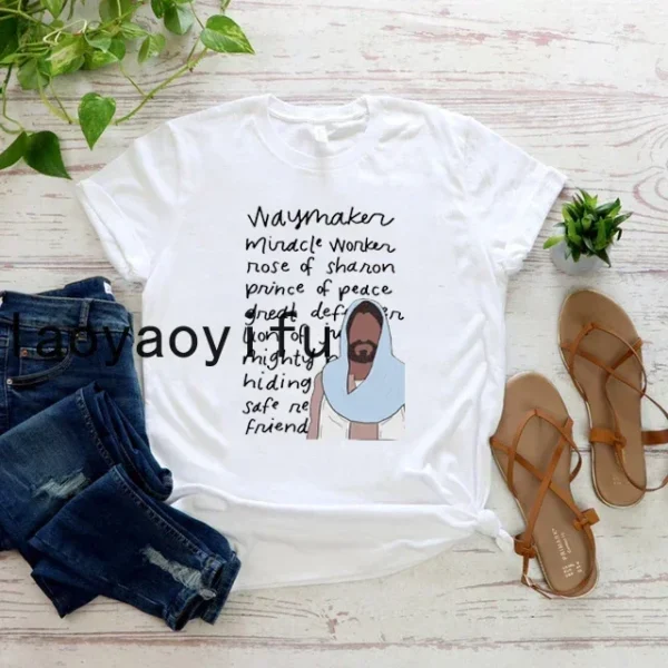 Waymaker Women T Shirt Christian Tees Religious Faith T-shirt Jesus Clothing Unisex Graphic T Shirts Summer Short Sleeve Tops - Image 13
