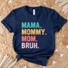 Mama Mommy Mom Bruh T Shirt Mom Shirt Mama Life Shirts Mother's Day T-shirt Women Summer Trendy Short Sleeve Casual Tops - Image 3