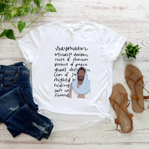 Waymaker Women T Shirt Christian Tees Religious Faith T-shirt Jesus Clothing Unisex Graphic T Shirts Summer Short Sleeve Tops - Image 5