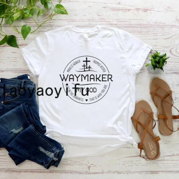 Waymaker Women T Shirt Christian Tees Religious Faith T-shirt Jesus Clothing Unisex Graphic T Shirts Summer Short Sleeve Tops - Image 9