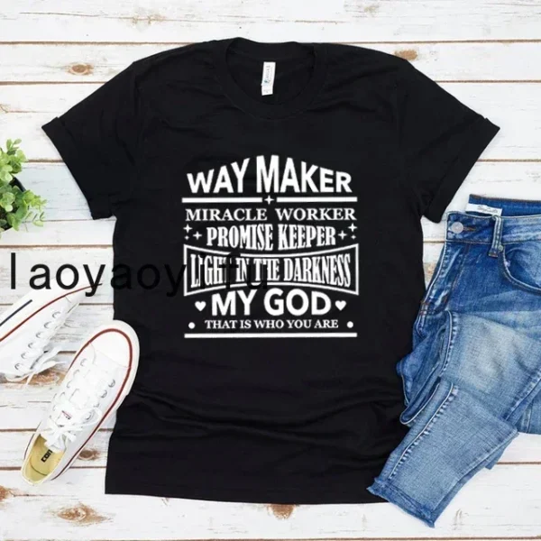 Waymaker Women T Shirt Christian Tees Religious Faith T-shirt Jesus Clothing Unisex Graphic T Shirts Summer Short Sleeve Tops - Image 21