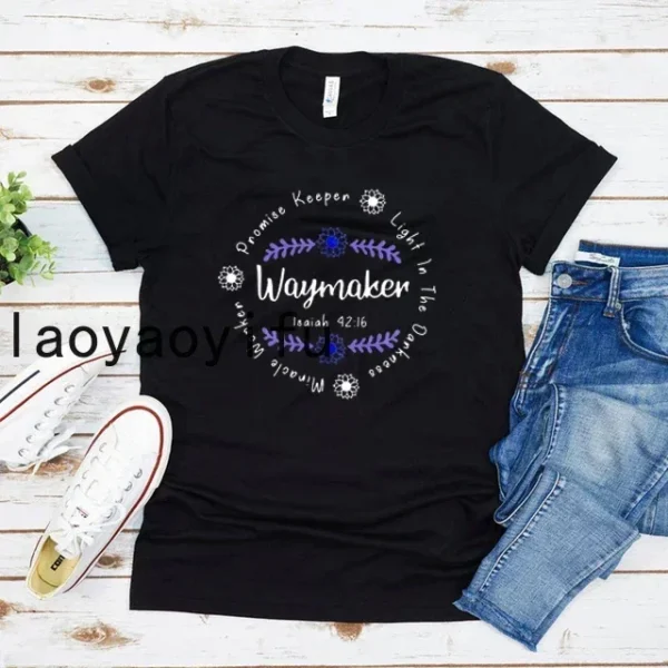 Waymaker Women T Shirt Christian Tees Religious Faith T-shirt Jesus Clothing Unisex Graphic T Shirts Summer Short Sleeve Tops - Image 19