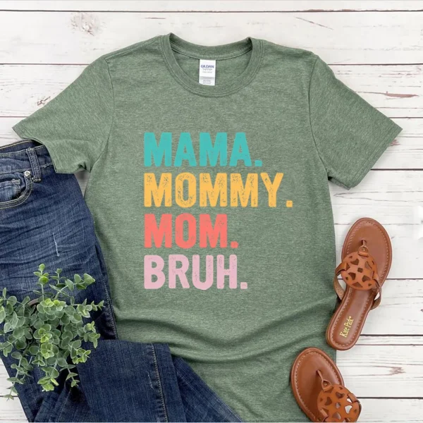 Mama Mommy Mom Bruh T Shirt Mom Shirt Mama Life Shirts Mother's Day T-shirt Women Summer Trendy Short Sleeve Casual Tops - Image 16
